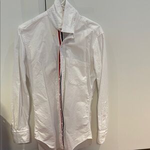 Thom Browne White and Red Casual Button Down Shirt